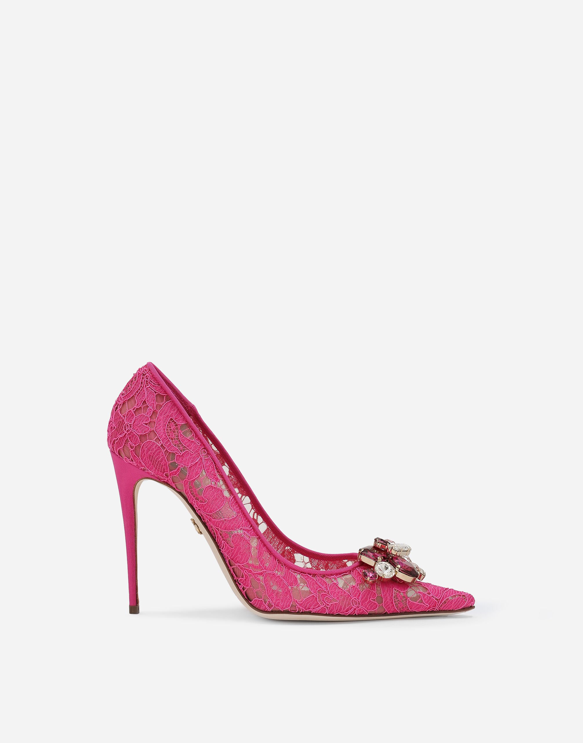 Dolce & Gabbana Rainbow lace pumps in lurex lace Black CG0680A1037