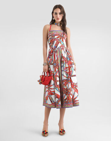 Dolce & Gabbana Carretto-print poplin short dress Multicolor F615VTGDDTE