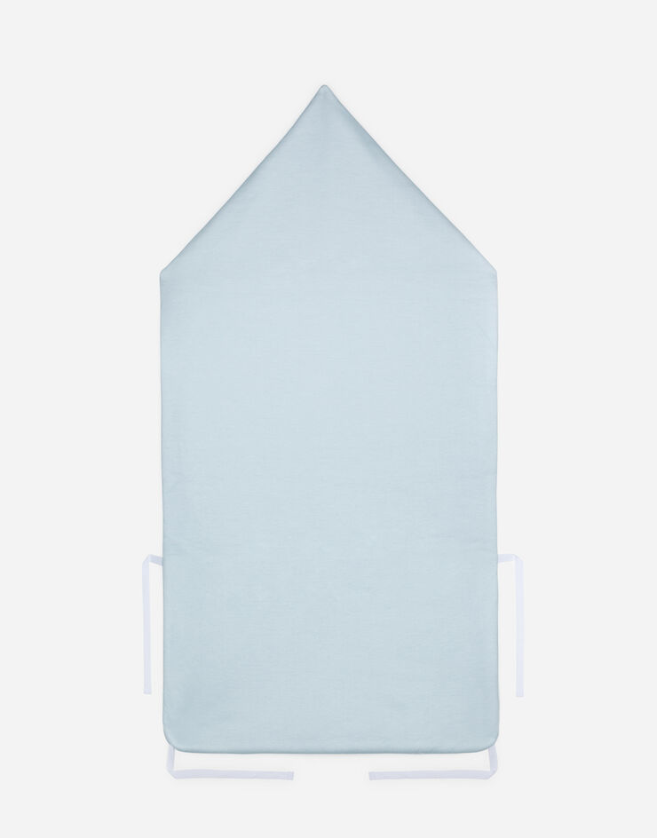 Dolce & Gabbana Jersey sleep sack with pink DG crown print LIGHT BLUE LNJA84G7VVE