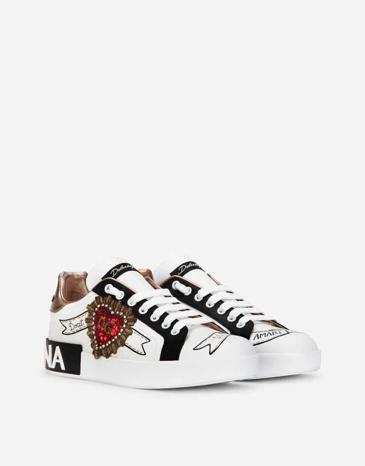 Dolce & Gabbana Zapatillas Portofino en piel de becerro con bordado Multicolor CK1544AZ138