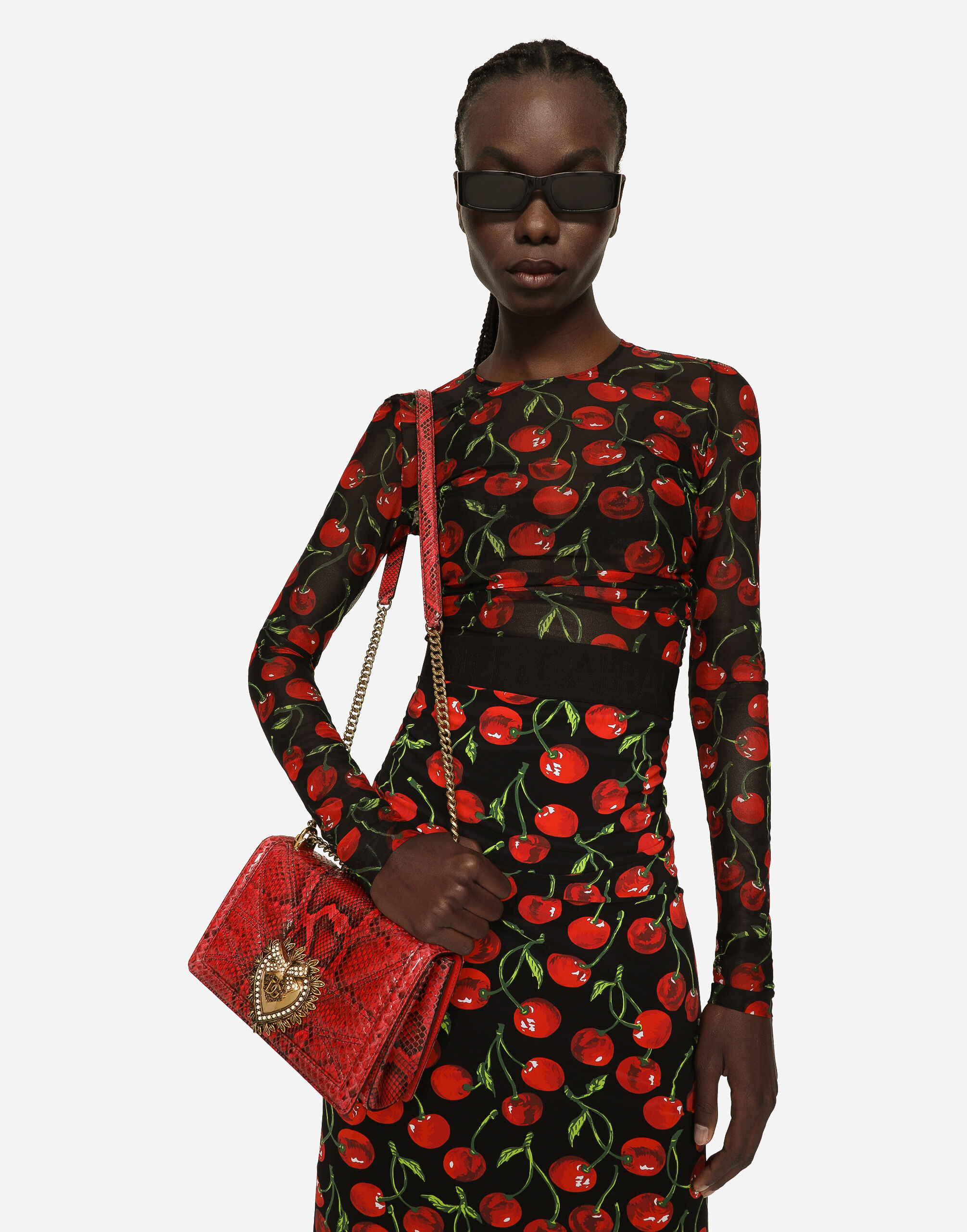 Medium Devotion shoulder bag in Red for Women | Dolce&Gabbana® US