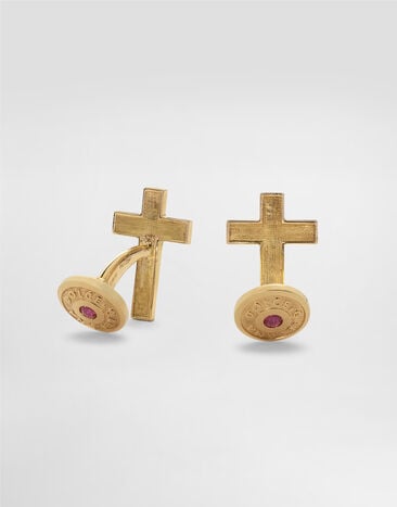 Dolce & Gabbana Sicily Cufflinks 18kt yellow gold and rubies Gold WFLS1GWYER1