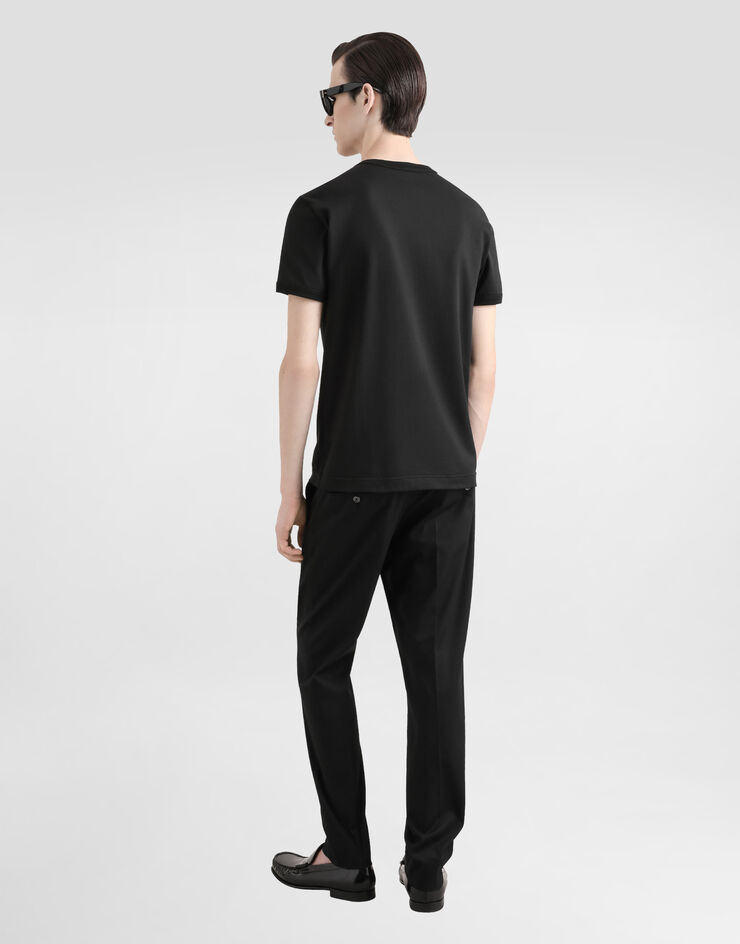 Dolce & Gabbana Cotton T-shirt with heraldic patch Black G8PV1ZG7O4C