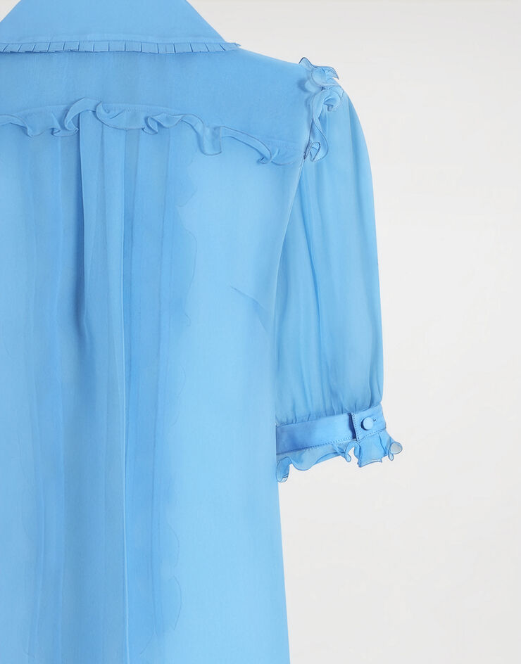 Dolce & Gabbana Silk chiffon shirt Azure F5U03TFU1UR