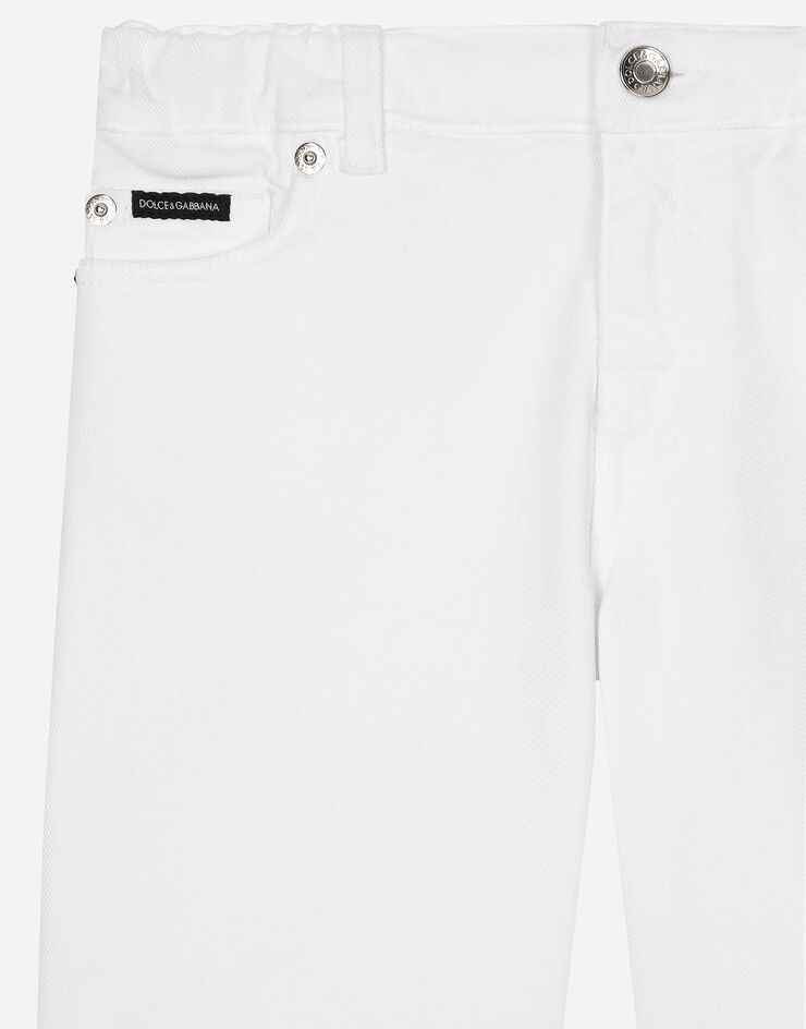 Dolce & Gabbana Bermuda 5 poches en denim avec plaquette à logo Multicolore L43Q44LDC66