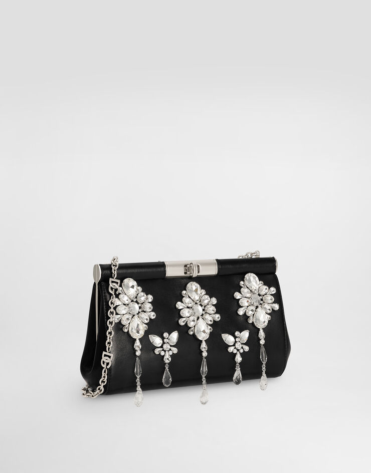 Dolce & Gabbana Crystal embroidered Marlene handbag Black BB7620AX073
