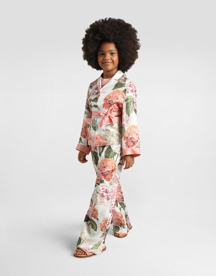 Dolce & Gabbana Jersey t-shirt with DG patch and rhinestones Pink L5JTNJG7PRV