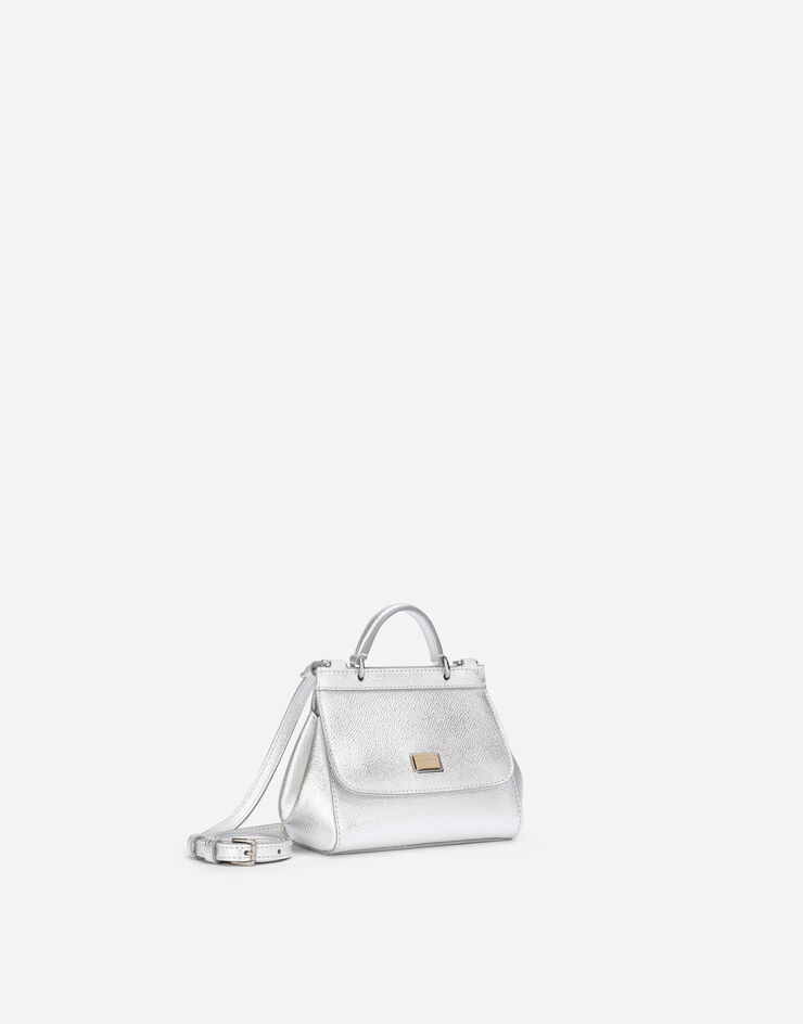 Dolce & Gabbana Sicily mini bag in Dauphine leather Silver EB0003AH443