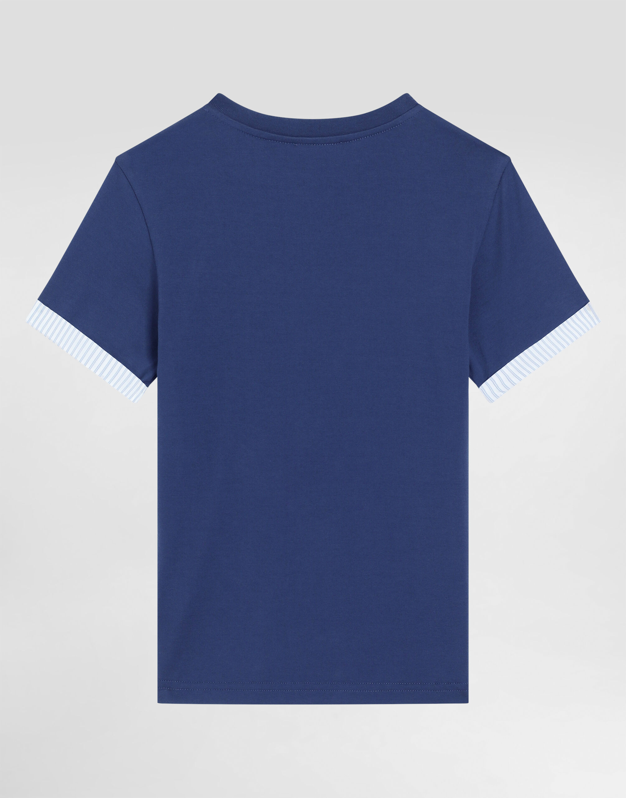 Jersey T-shirt with Dolce&Gabbana logo in Blue for Men