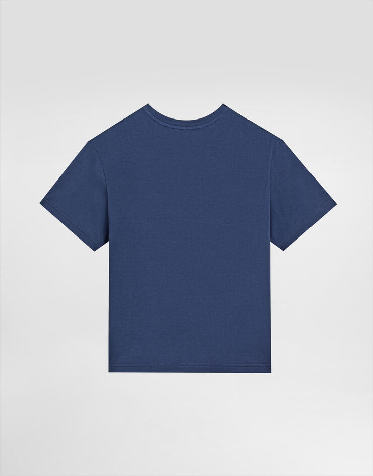 Dolce & Gabbana Camiseta de punto con bolsillo Azul L4JTIJG7O3G