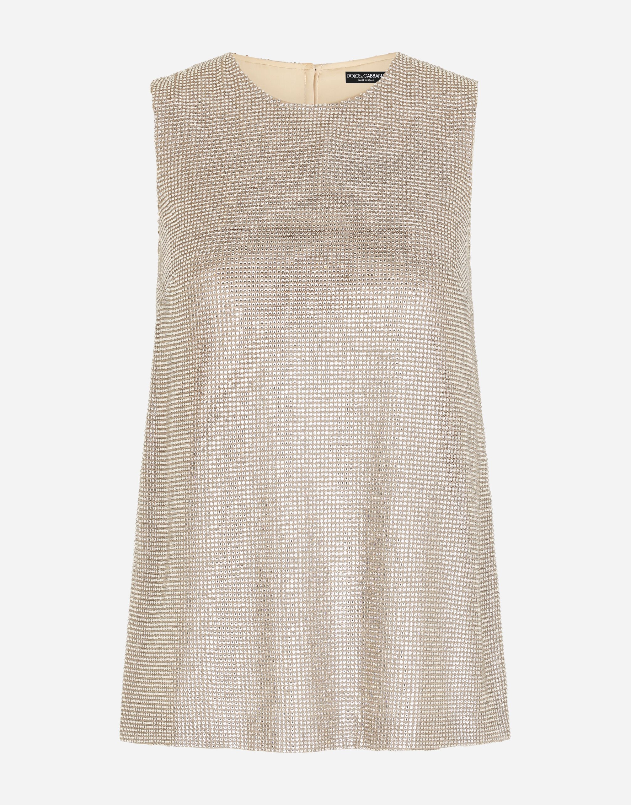 ブランド品専門の Tank top Women for Crystal in rhinestones fusible with トップス