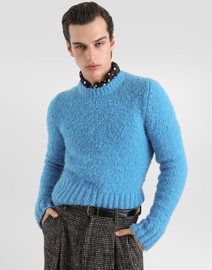 Dolce & Gabbana Bouclé-effect pullover Dolce & Gabbana Bouclé-effect pullover Azure GXXCLTJGMMO