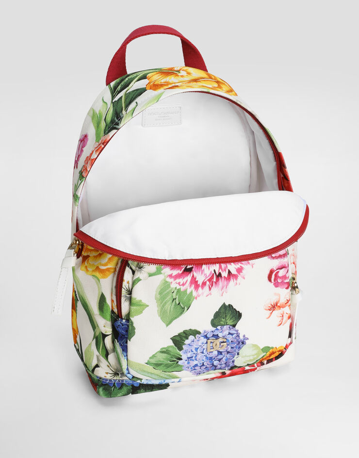 Dolce & Gabbana Canvas backpack with floral print Print EB0105A6571