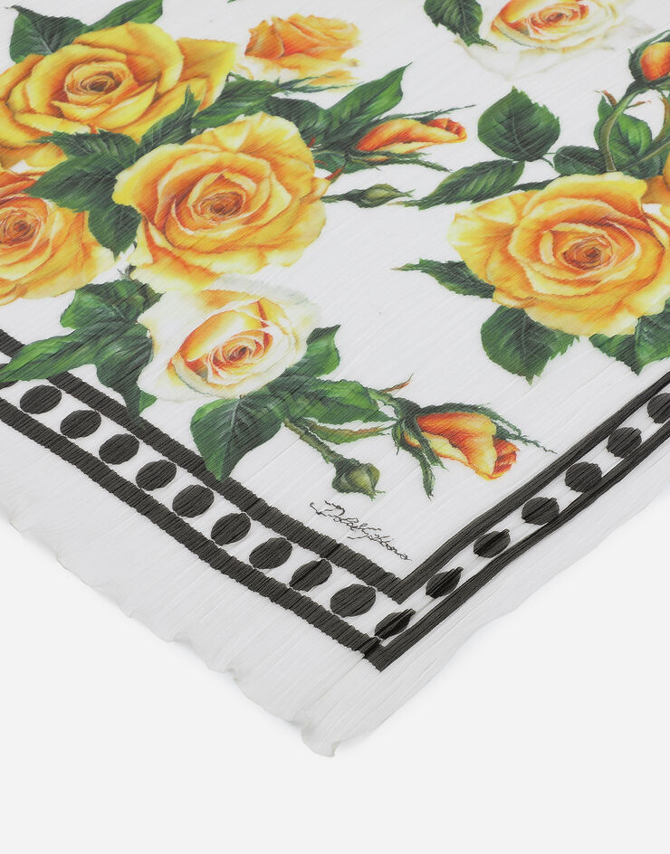 Dolce & Gabbana Pañuelo de seda con estampado de rosas amarillas Estampado FS182AGDAWZ