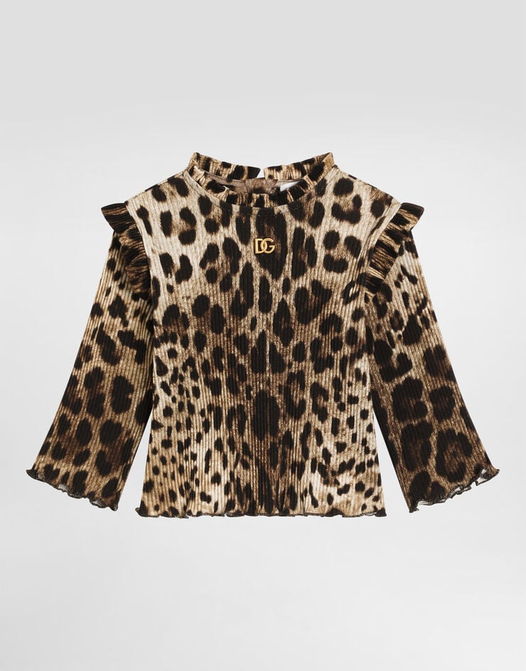 Dolce & Gabbana Leopard-print ribbed t-shirt Print L2JTPKHS7Q6