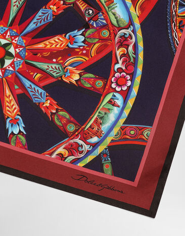 Dolce & Gabbana 90x90 carretto-print silk twill scarf Multicolor GQ260EG0TDD
