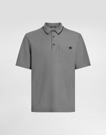 Dolce & Gabbana Cotton piqué polo shirt Grey G8SN2ZHU7UT