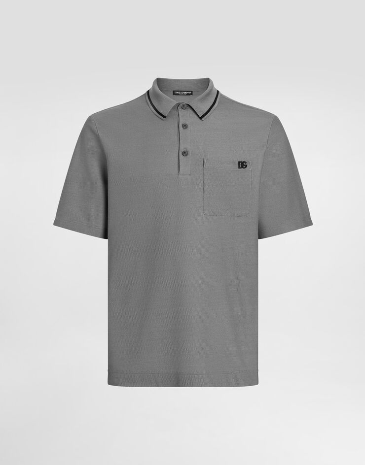 Dolce & Gabbana 印花珠地 Polo 衫 灰 G8SN2ZHU7UT