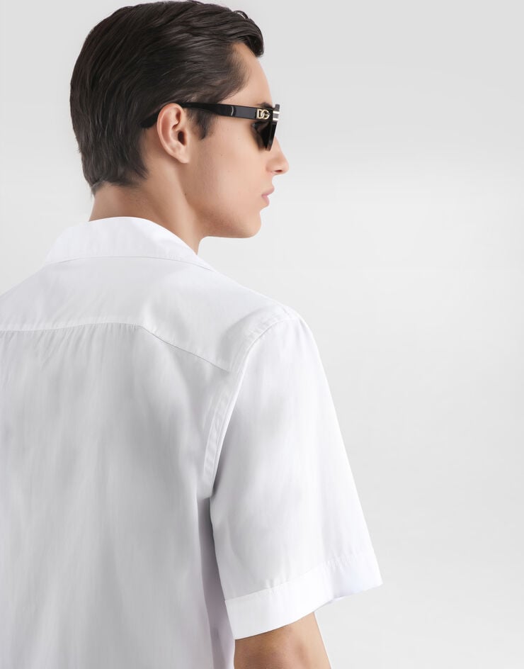 Dolce & Gabbana Hawaiihemd aus Baumwollpopeline Dolce & Gabbana Hawaiihemd aus Baumwollpopeline White G5JH9ZGK278