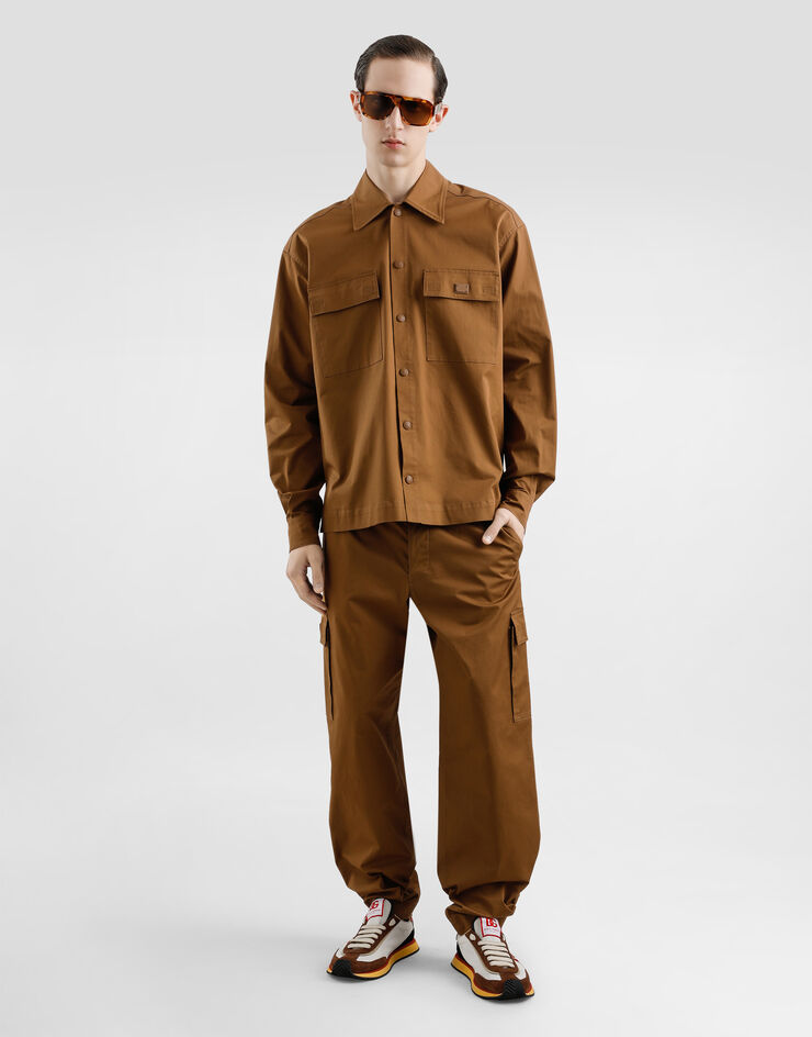 Dolce & Gabbana Брюки карго из хлопка коричневый GP0P5TFUFLL