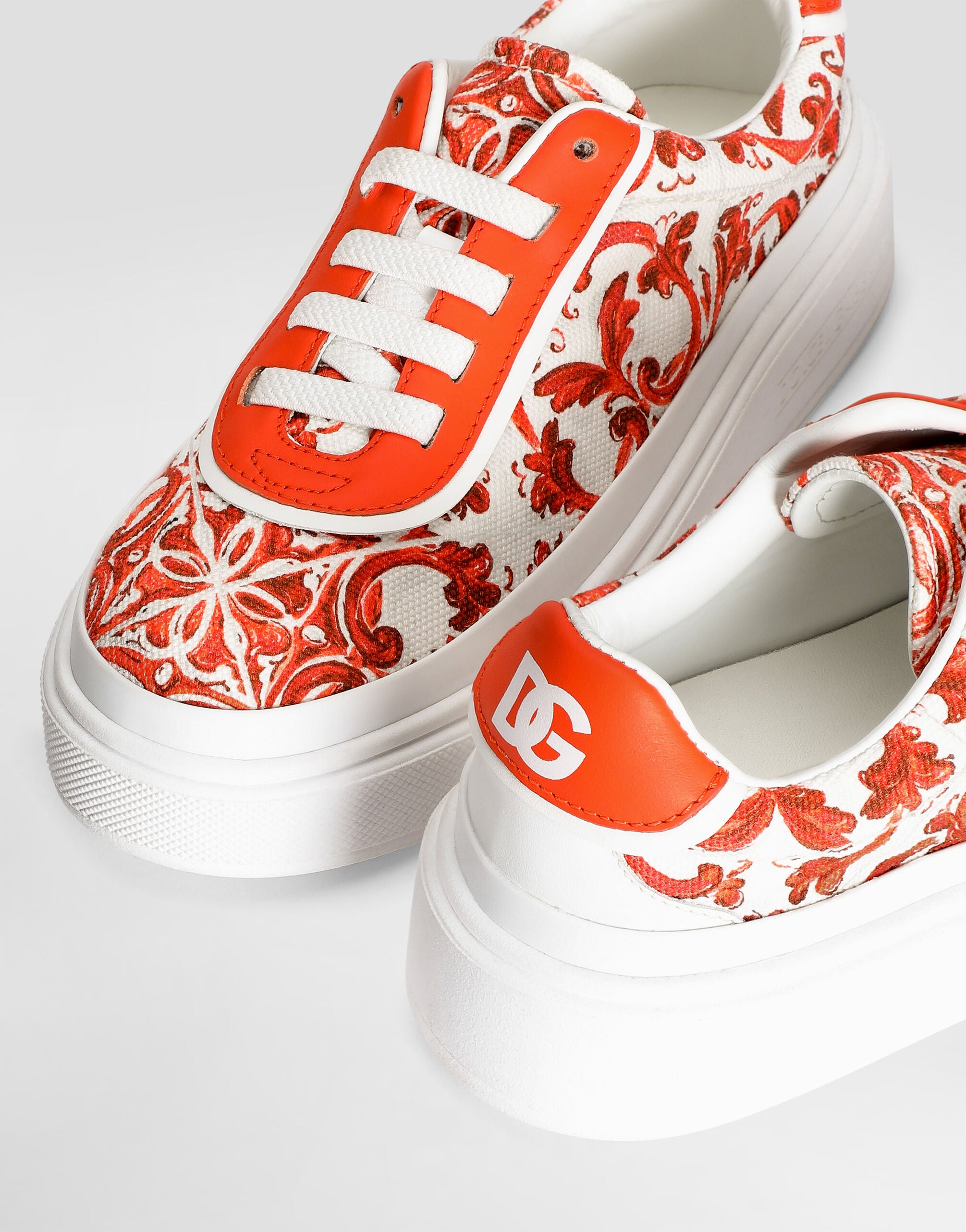 DG Girlie up sneakers in majolica-print canvas in Multicolor for