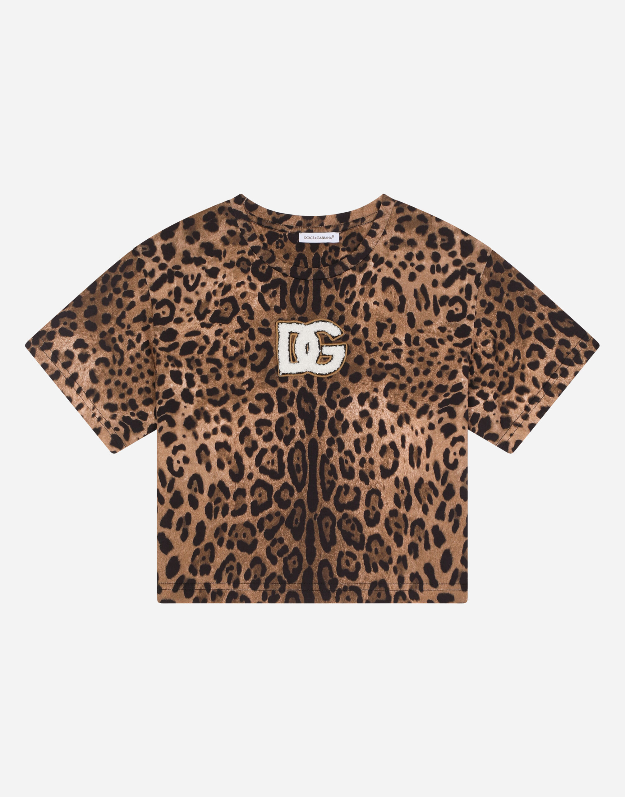 【DOLCE＆GABBANA】レオパード柄 ジャージー Tシャツ マルチカラーのウィメンズ Tシャツ ジャージー レオパード