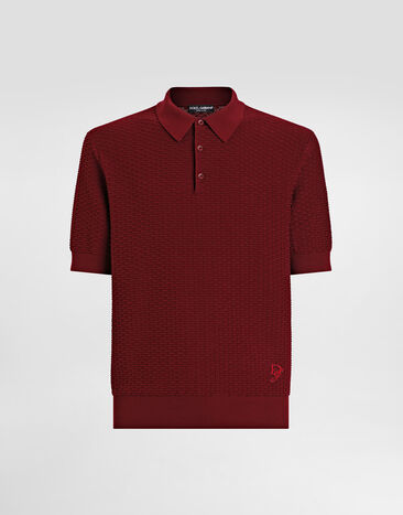 Dolce & Gabbana Polo en coton avec logo brodé Bordeaux GXZ02ZJBCFB