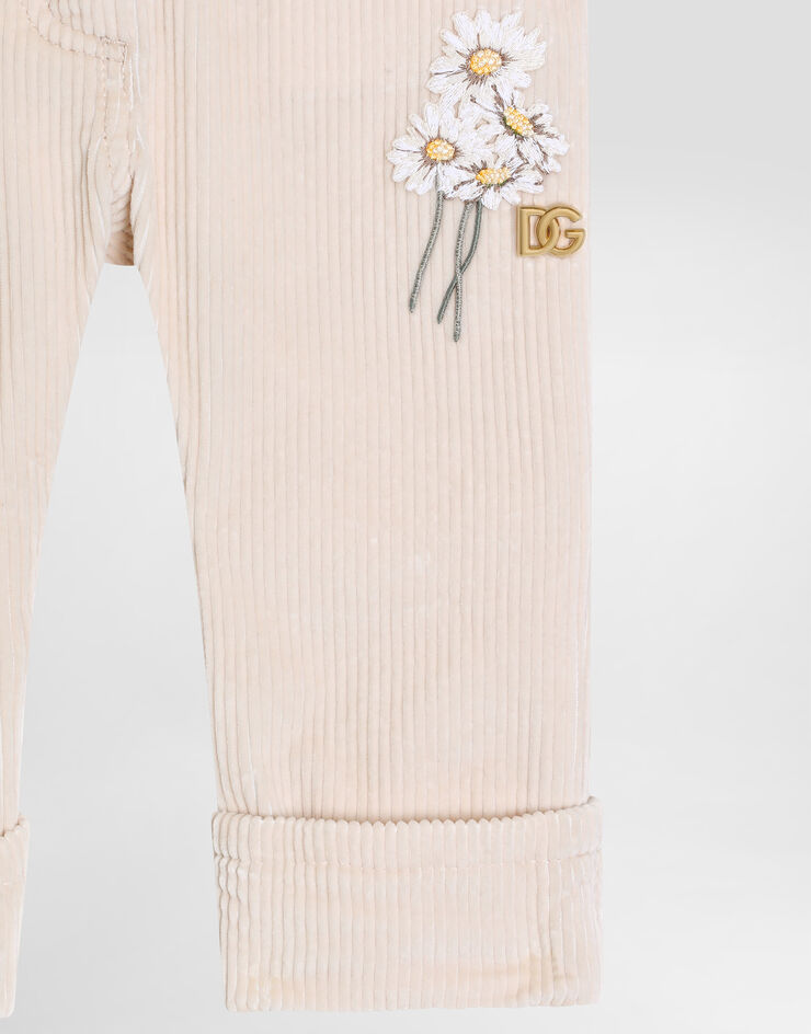 Dolce & Gabbana 5-pocket striped cotton trousers Beige L22F79FUVB2