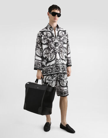 Dolce & Gabbana Calfskin and Panama fabric bag Black BM2478A9C21