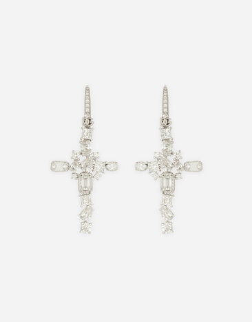 Dolce & Gabbana 다이아몬드 세팅 18kt 화이트 골드 이지 다이아몬드 이어링 골드 WSQB1GWPE01