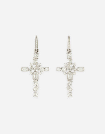 Dolce & Gabbana Pendientes Easy Diamond en oro blanco de 18 kt con diamantes Dorado WSQB1GWPE01