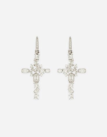 Dolce & Gabbana Ohrringe Easy Diamond aus Weißgold 18 kt und Diamanten Gold WERA2GWPE01