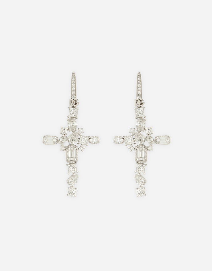 Dolce & Gabbana Ohrringe Easy Diamond aus Weißgold 18 kt und Diamanten Weiss WEQD4GWDIA1