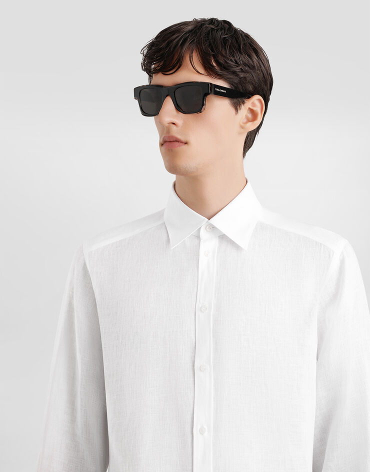 Dolce & Gabbana Martini shirt in linen canvas White G5MM4TFU4MH