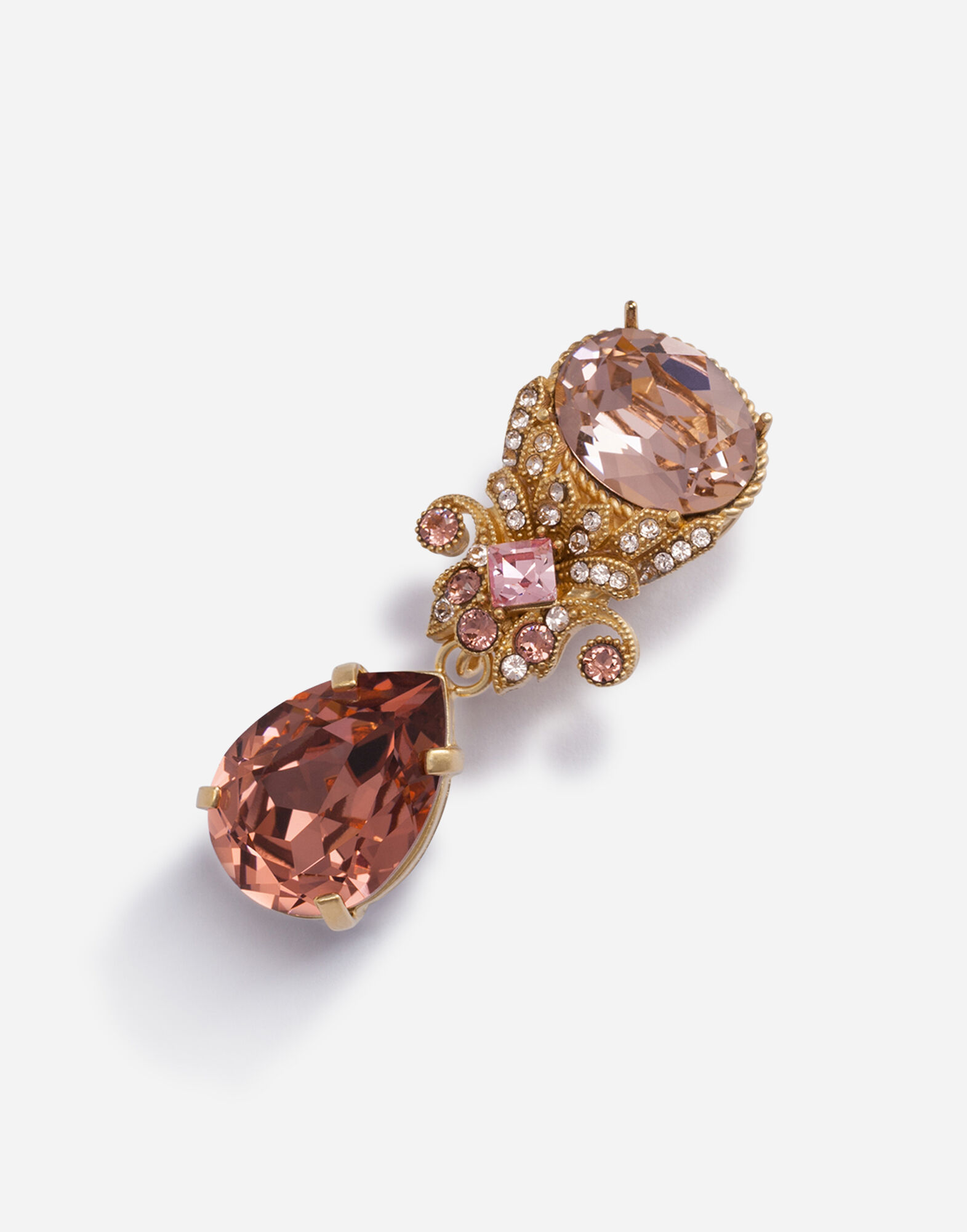 【DOLCE & GABBANA】 ブローチ Brooch with rhinestone pendants
