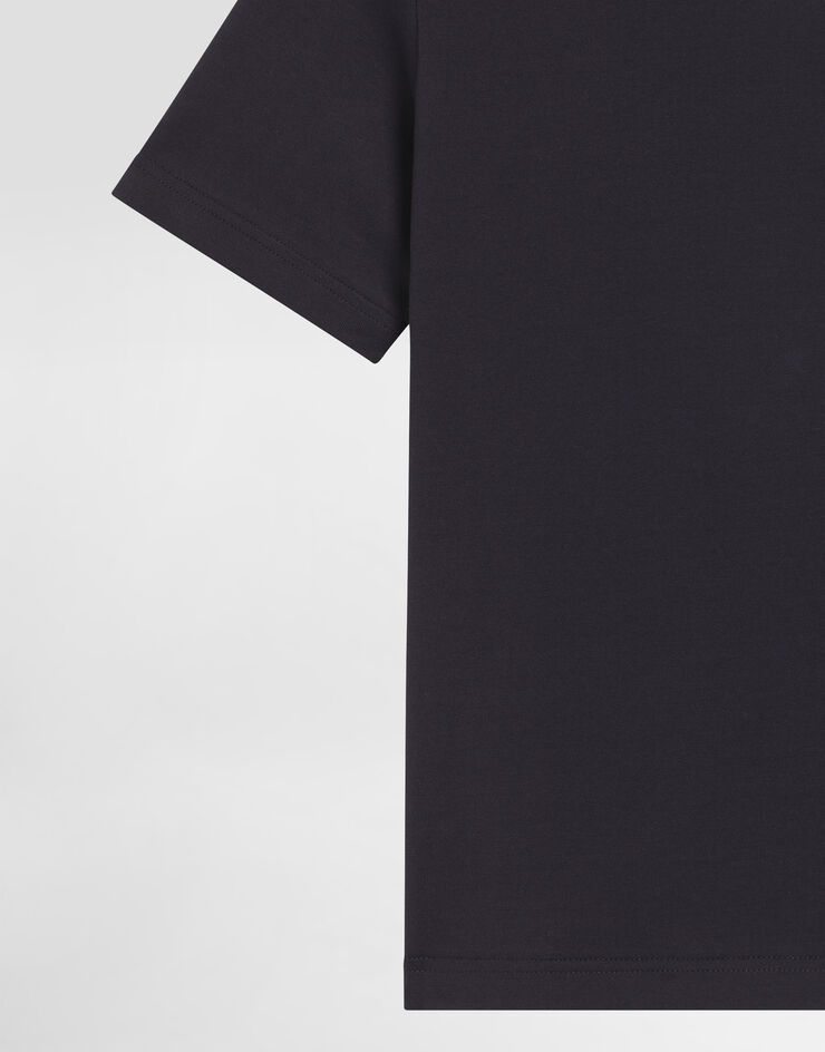 Dolce & Gabbana Jersey t-shirt with patch Blue L4JTHUG7PMI