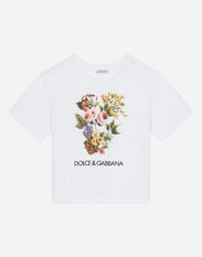 Dolce & Gabbana Jersey T-shirt with mixed floral print Print L5JTMEG7K4F