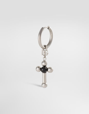 Dolce & Gabbana Monoboucle d’oreille créole avec tige et croix Argent WER5M4W1111