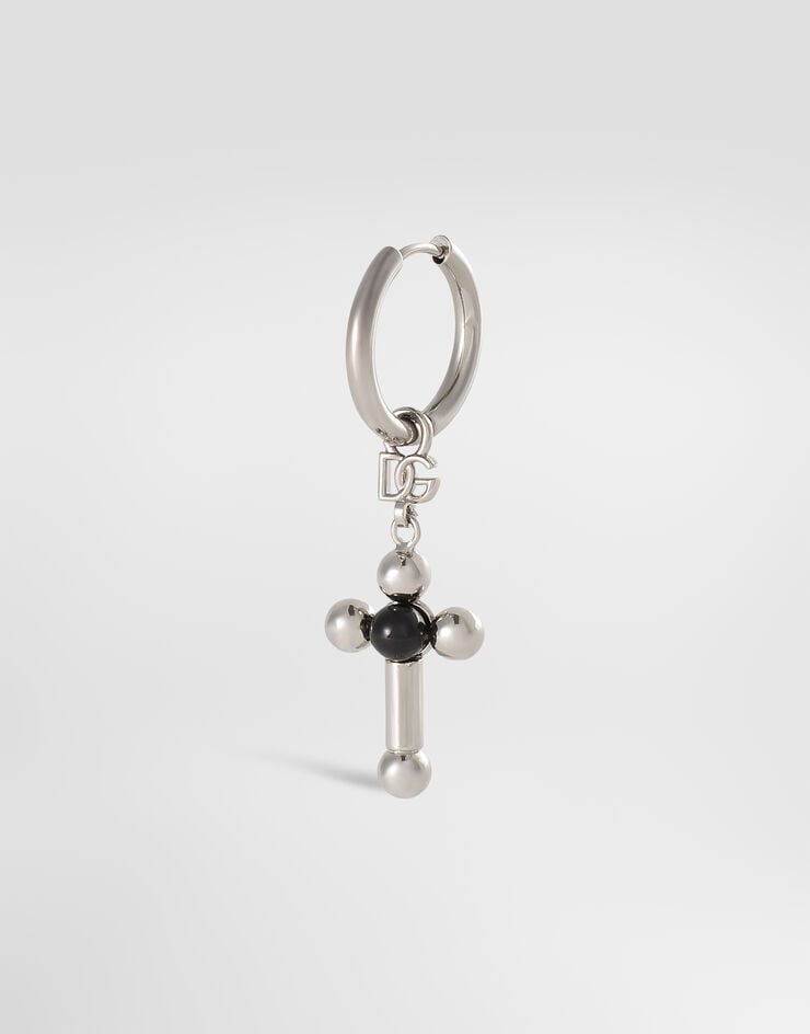 Dolce & Gabbana Creole single earring with pin and cross Dolce & Gabbana Creole single earring with pin and cross Silver WER5M4W1111