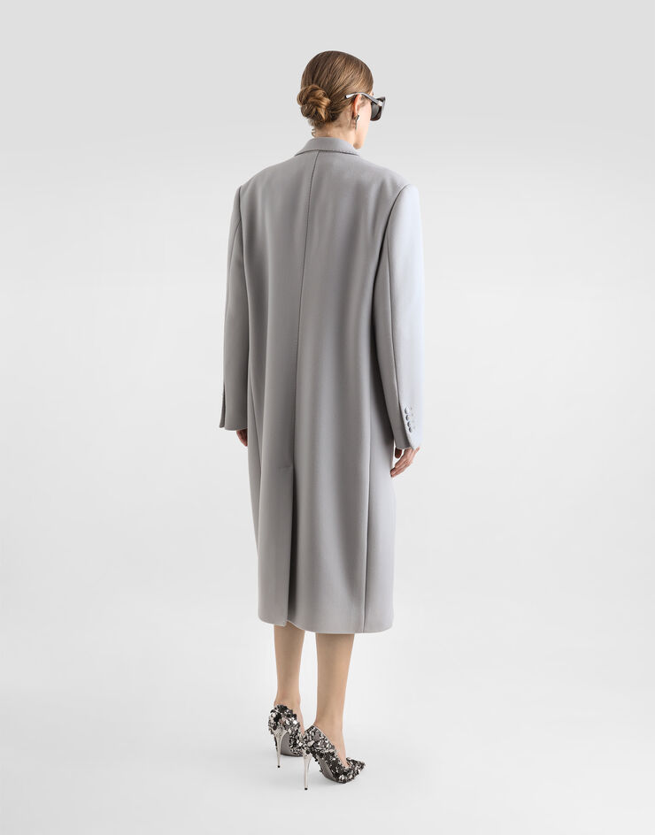 Dolce & Gabbana Einreihiger Oversize-Mantel aus Kaschmirstoff Grau F0W2MTFU292