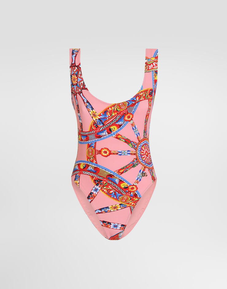 Dolce & Gabbana Carretto-print one-piece swimsuit Dolce & Gabbana Carretto-print one-piece swimsuit Multicolor O9C28JON0KG