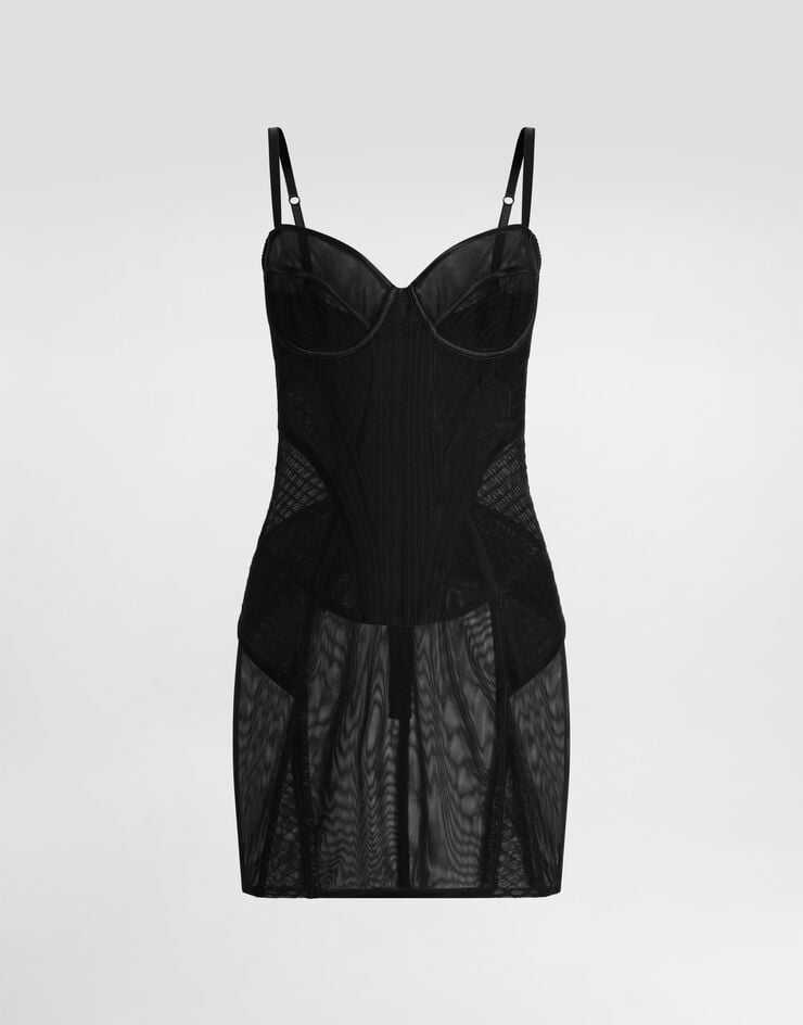 Dolce & Gabbana Abito in tulle leggero stretch Nero F6JNXTFLRDA