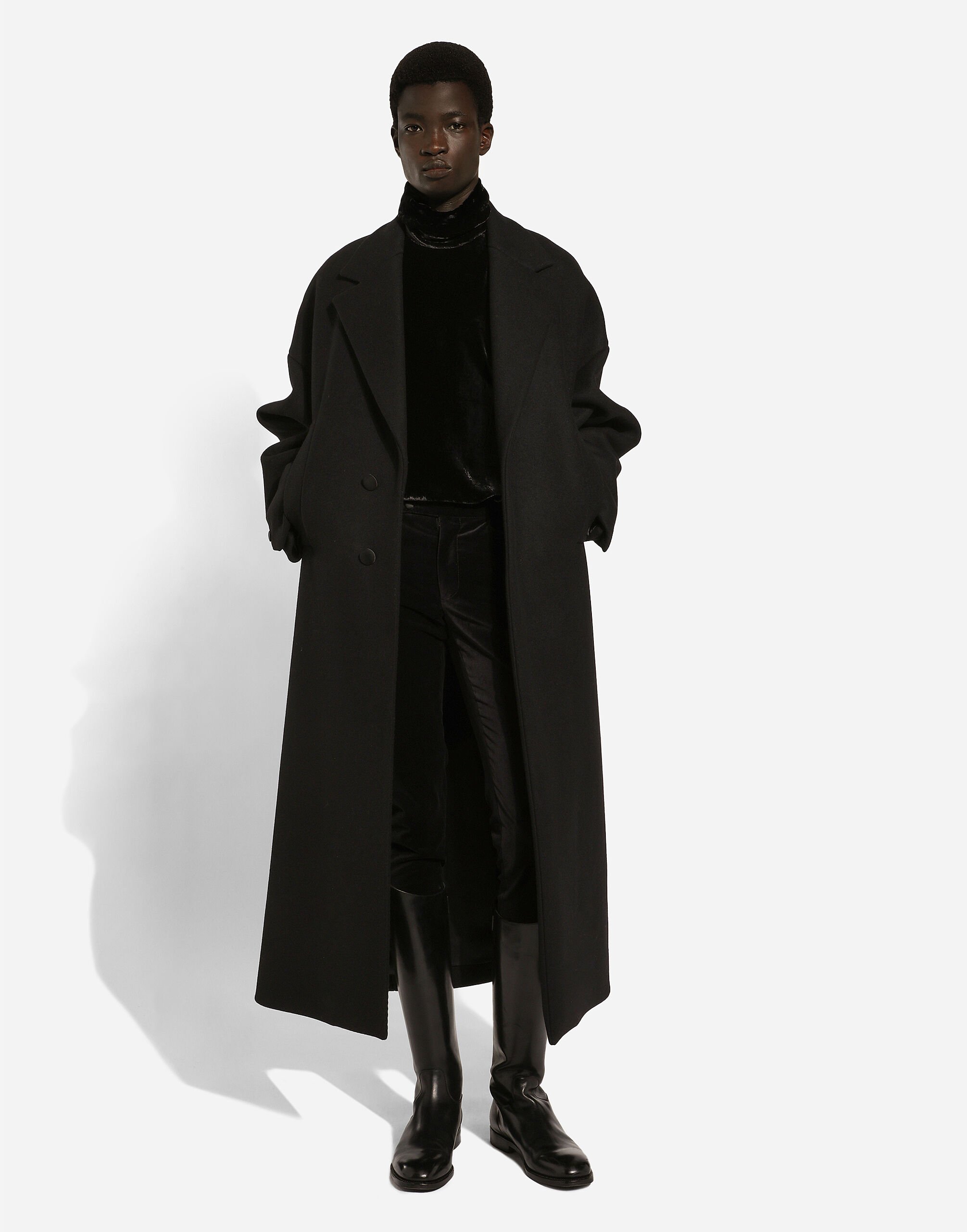 Dolce gabbana black coat clearance