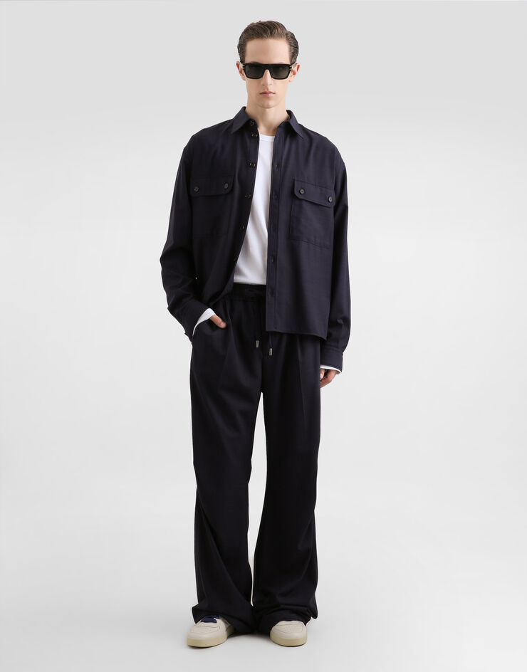 Dolce & Gabbana Pantalon en laine vierge prince de Galles Multicolor GP1M0TFQ2NJ