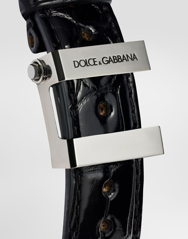 Dolce & Gabbana Reloj DG7 en acero con laterales grabados en oro Dolce & Gabbana Reloj DG7 en acero con laterales grabados en oro Plateado/Negro WWEE1MWWS10