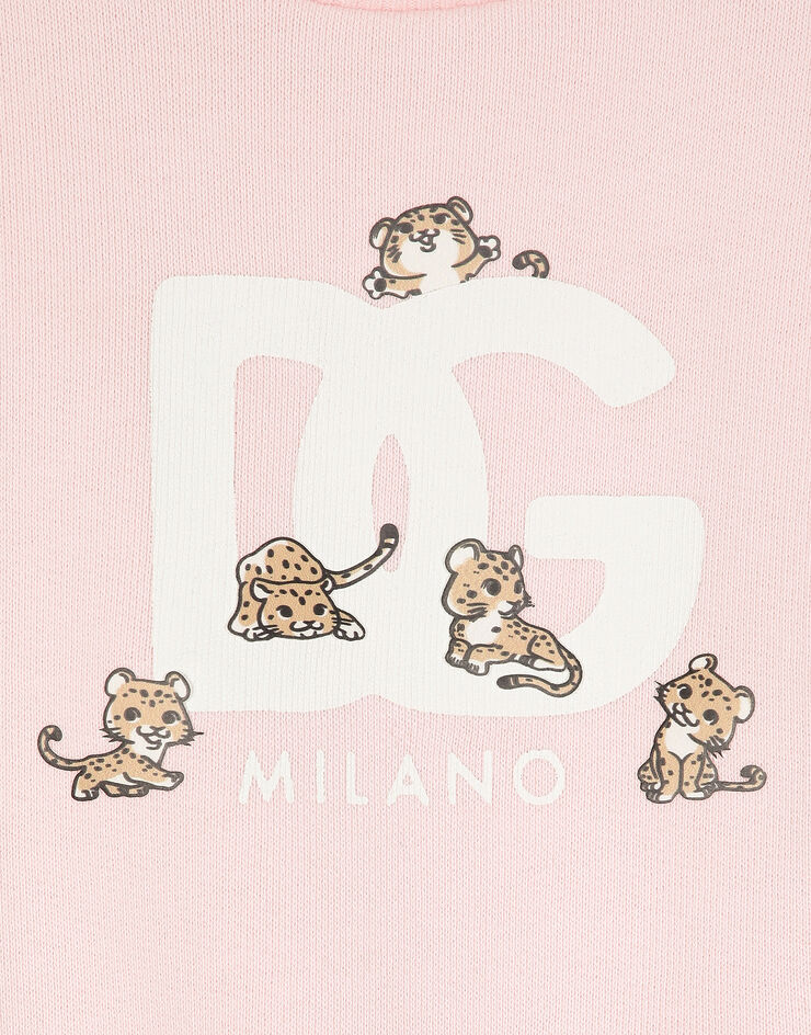 Dolce & Gabbana DG 로고 라운드넥 저지 스웨트셔츠 핑크 L2JW8KG7N1X