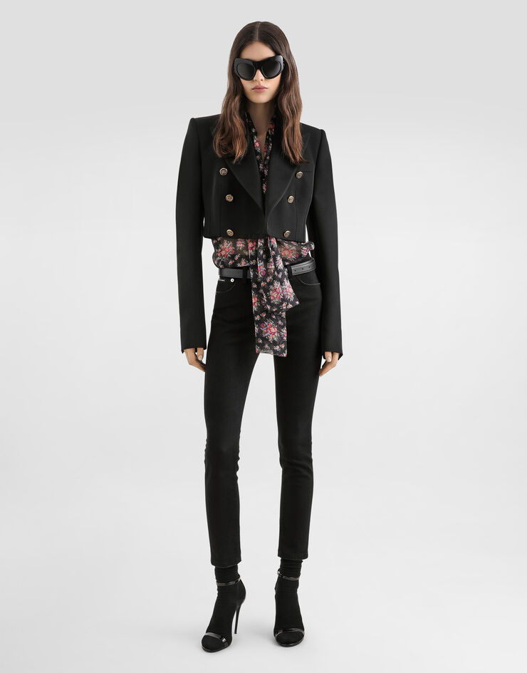 Dolce & Gabbana Small flower bouquet-print chiffon top Multicolor F7BJ8TIS10F