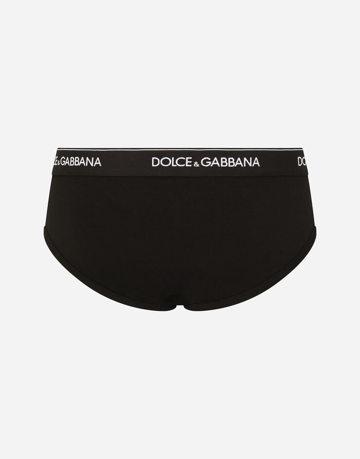 Dolce & Gabbana حزمة عدد اثنين من شورت قطني مرن متوسط الارتفاع أسود M9C03JONN95