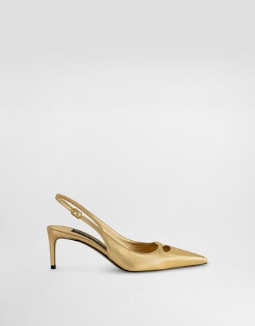 Dolce & Gabbana Burnished nappa leather slingback Gold CG0796C7343