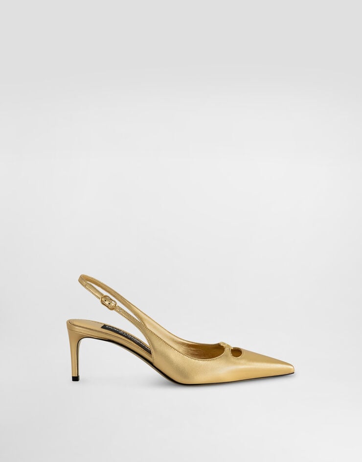Dolce & Gabbana Burnished nappa leather slingback Gold CG0796C7343